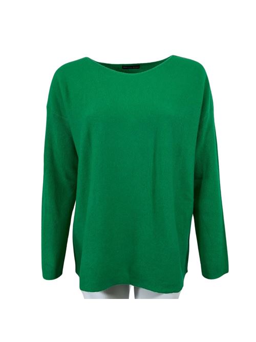 WOMEN'S GREEN BOAT NECK SWEATER ESSENTIEL STUDIO | LMD033VERDE